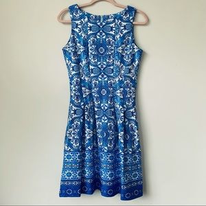 Julian Taylor New York Fit Flare Dress Patterned Size 6